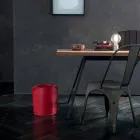 Coș de hârtie pentru deșeuri realizat în Italia în piele regenerată Canistro Viadurini