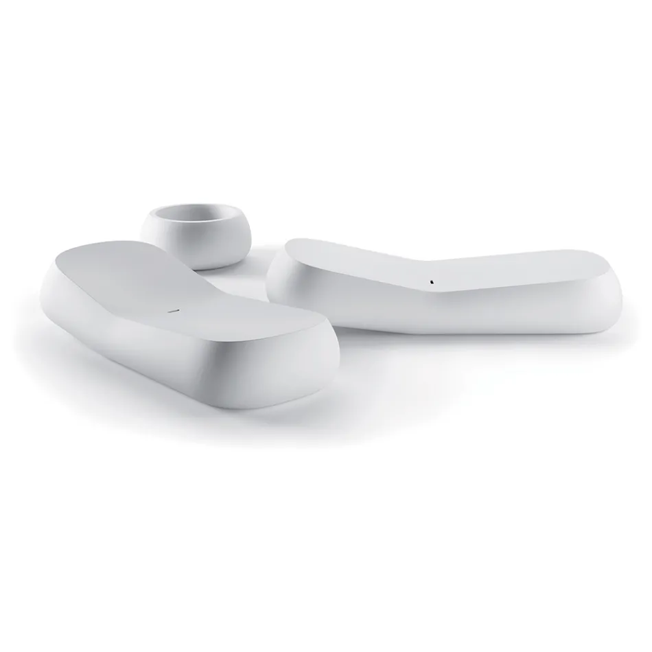 Sezlong de exterior de design din polietilena alba Made in Italy - Ervin Viadurini