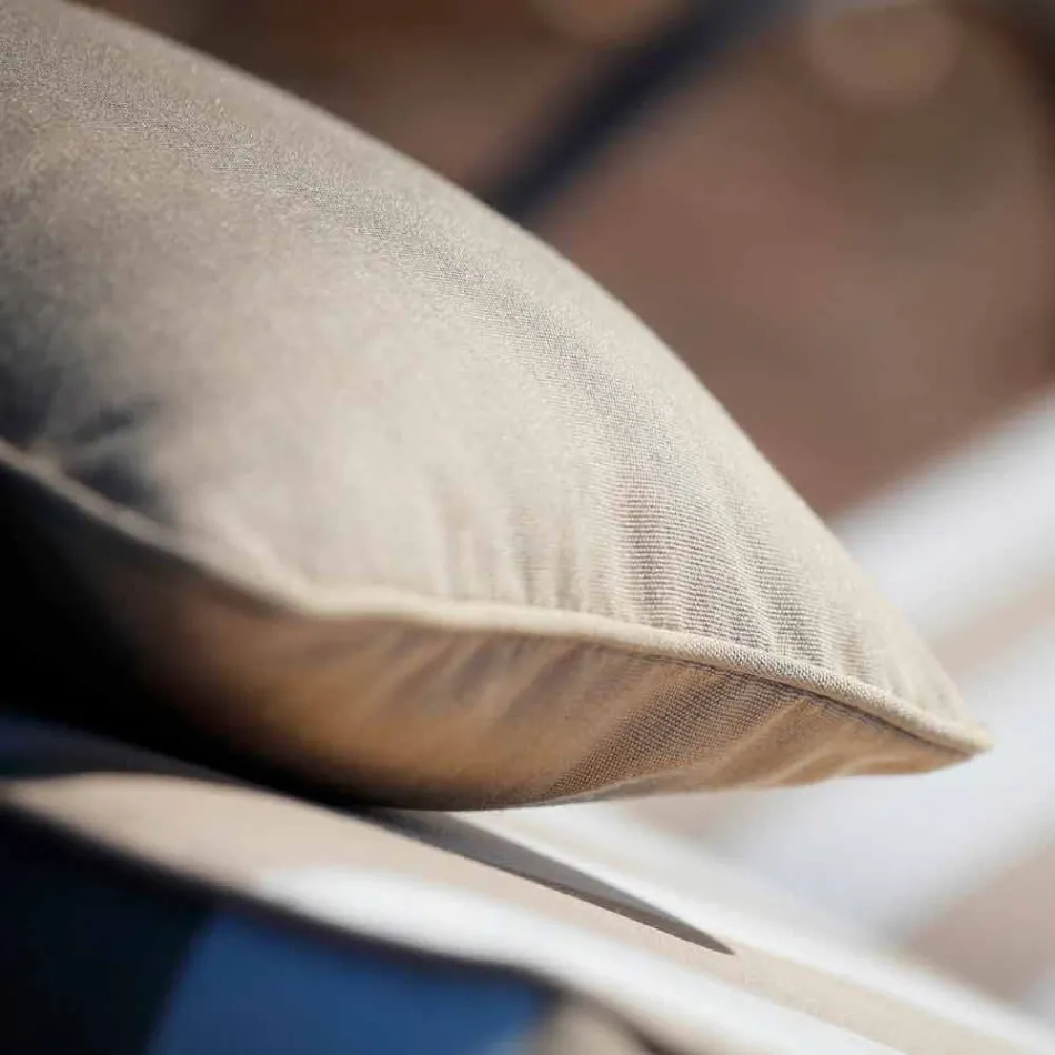 Șezlong în aer liber din fier și țesătură manuală Made in Italy - Relaxează-te Viadurini