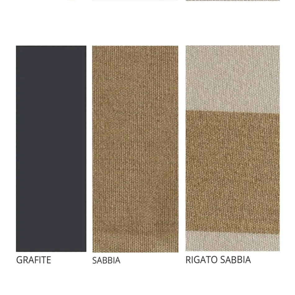 Șezlong în aer liber din fier și țesătură manuală Made in Italy - Relaxează-te Viadurini