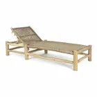 Șezlong în aer liber în ramuri de tec și țesut cu fibre sintetice - Tecno Viadurini