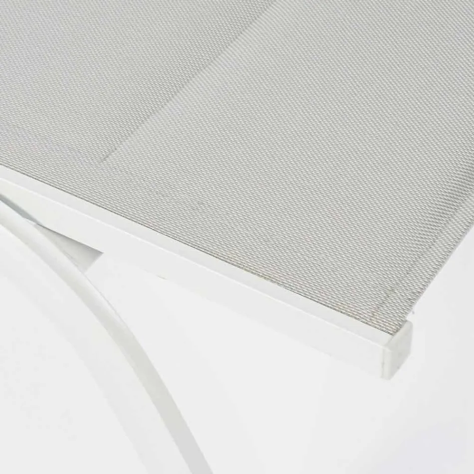 Șezlong în aer liber din textilen și aluminiu cu roți, 4 bucăți - Babilonia Viadurini