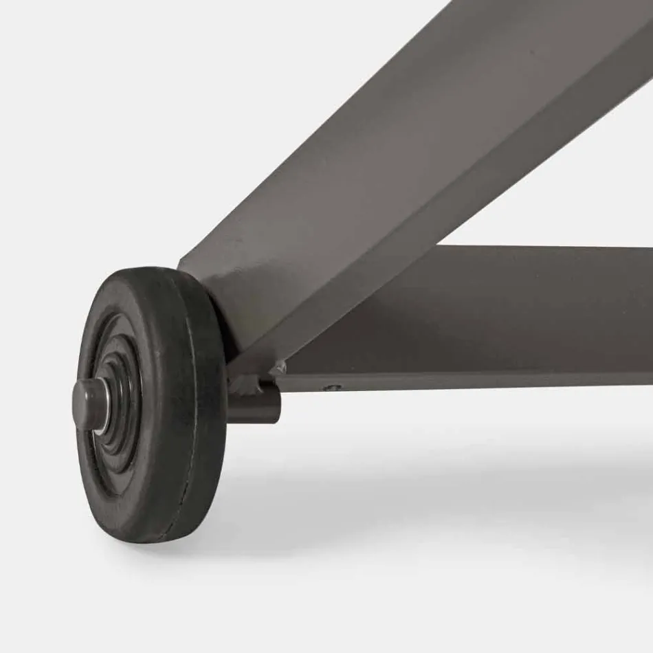 Șezlong în aer liber din textilen și aluminiu cu roți, 4 bucăți - Babilonia Viadurini