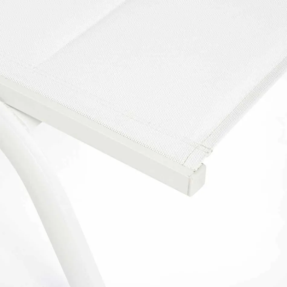 Șezlong în aer liber din textilen și aluminiu cu roți, 4 bucăți - Babilonia Viadurini