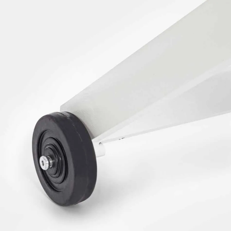 Șezlong în aer liber din textilen și aluminiu cu roți, 4 bucăți - Babilonia Viadurini