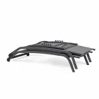 Șezlong în aer liber din textilen și aluminiu cu roți, 4 bucăți - Babilonia Viadurini
