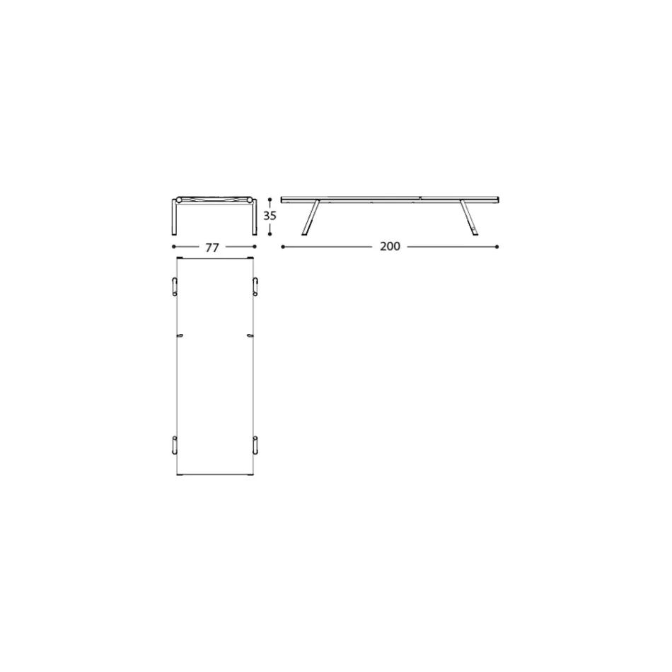 Șezlong de grădină din aluminiu și țesătură tehnică - Bahia by Varaschin Viadurini