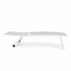 Șezlong de grădină cu roți și spătar înclinat, 4 bucăți - Babilonia Viadurini