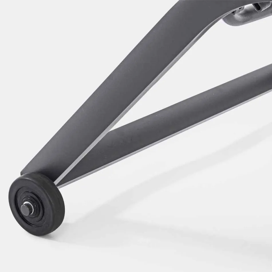 Șezlong de grădină cu roți și spătar înclinat, 4 bucăți - Babilonia Viadurini