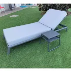 Sezlong de grădină din aluminiu cu acoperire din material textil - Eufemia Viadurini