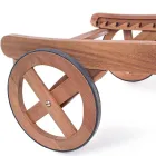 Șezlong de grădină din lemn cu roți de design pentru exterior - Roxen Viadurini