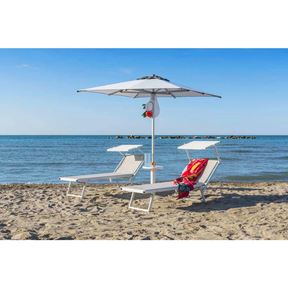 Longue de grădină modernă, cu parasol și spătar înclinat - Arnold Viadurini