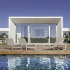 Sezlong de grădină înclinabil din aluminiu, Homemotion, 4 piese - Lester Viadurini