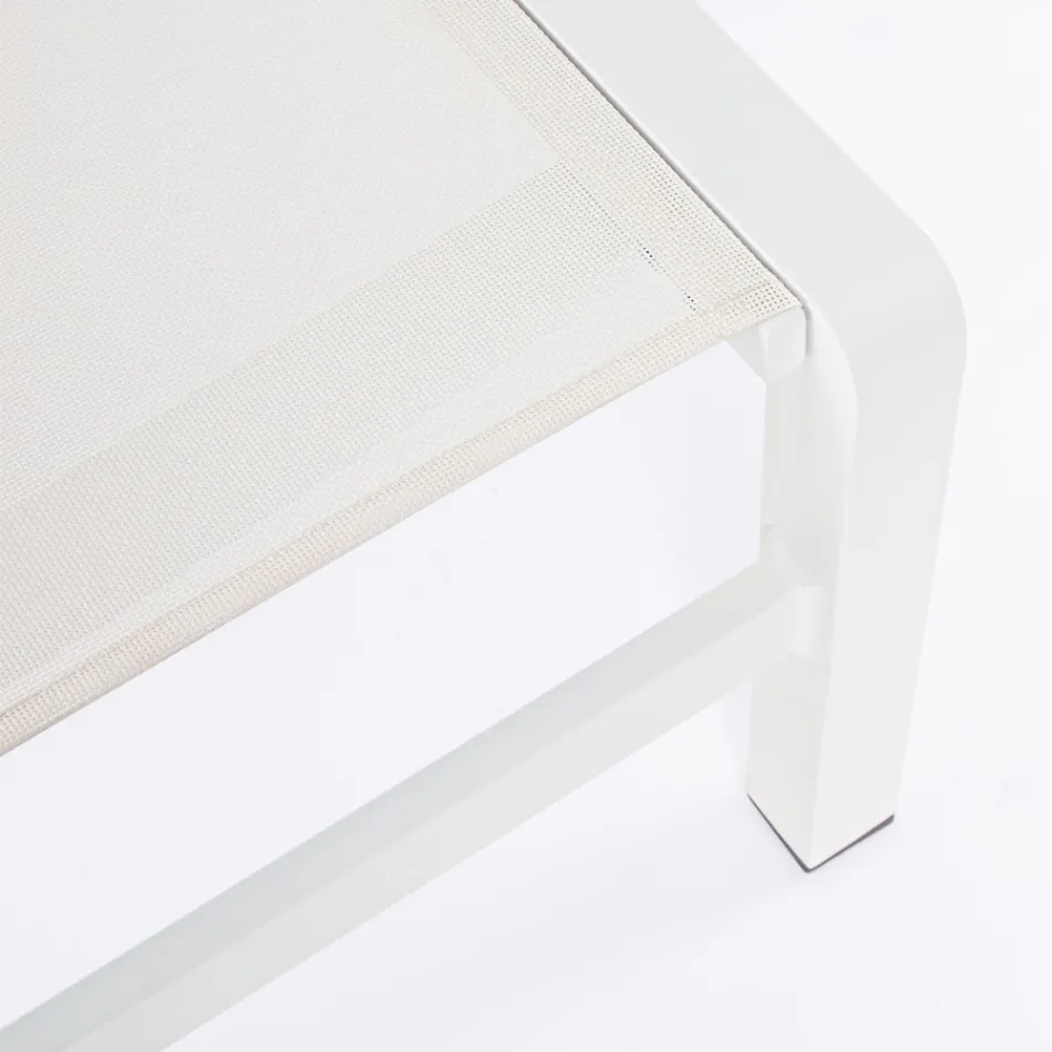 Sezlong de grădină înclinabil din aluminiu, Homemotion, 4 piese - Lester Viadurini