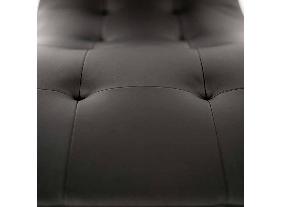 Design modern Chaise Longue în piele de piele și metal cromat - Confort Viadurini