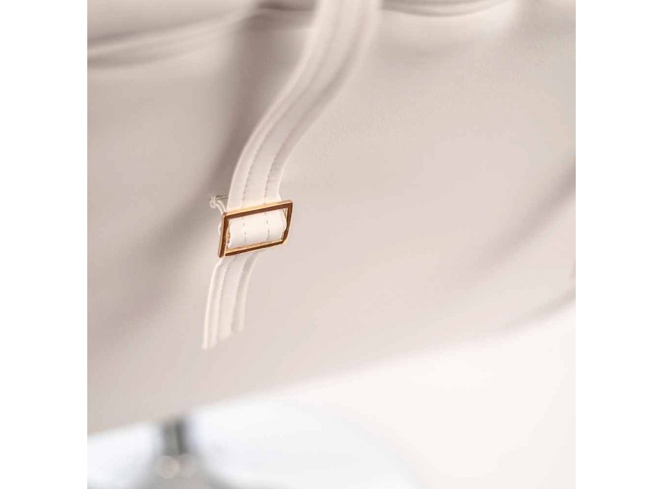 Design modern Chaise Longue în piele de piele și metal cromat - Confort Viadurini