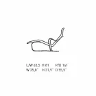 Scaun lung din lemn de mesteacăn cu scaun din bumbac Fabricat în Italia - Fortaleza Viadurini