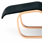 Scaun lung din lemn de mesteacăn cu scaun din bumbac Fabricat în Italia - Fortaleza Viadurini