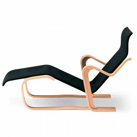 Scaun lung din lemn de mesteacăn cu scaun din bumbac Fabricat în Italia - Fortaleza Viadurini