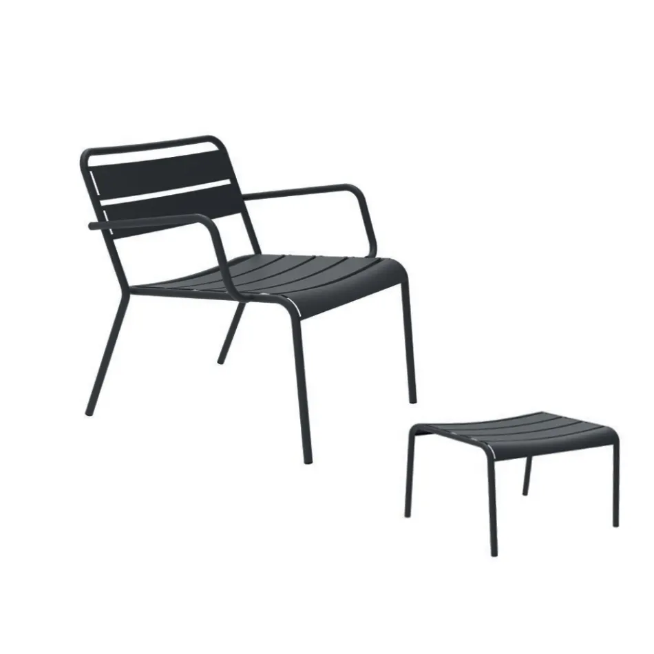 Sezlong pentru exterior cu suport metalic pentru picioare Made in Italy - Amina Viadurini