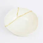 Boluri din porțelan alb și frunze de aur Design italian de lux - Cicatroro Viadurini