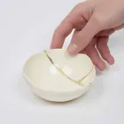 Boluri din porțelan alb și frunze de aur Design italian de lux - Cicatroro Viadurini