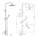 Coloana de duș cu secțiune rotundă din alamă cu duș de mână Made in Italy - Amadeo Viadurini