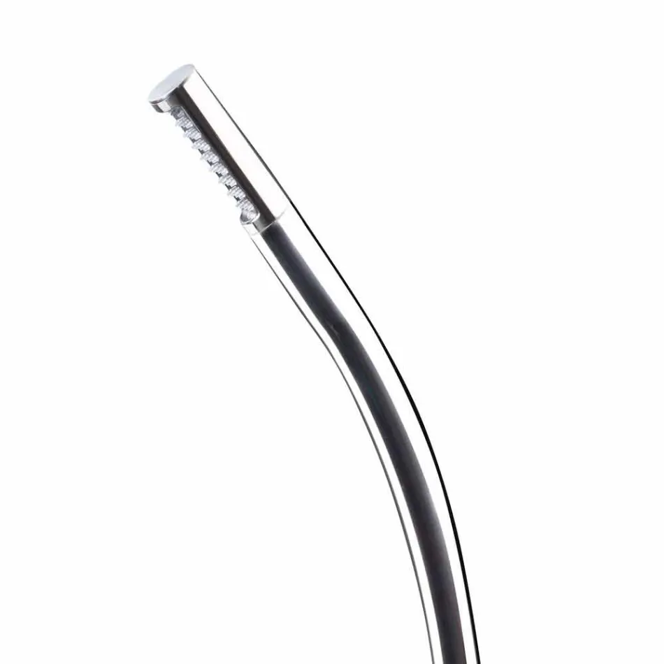 Coloana de duș pentru exterior în oțel cu cap de duș încorporat Fabricat în Italia - Yuki Viadurini