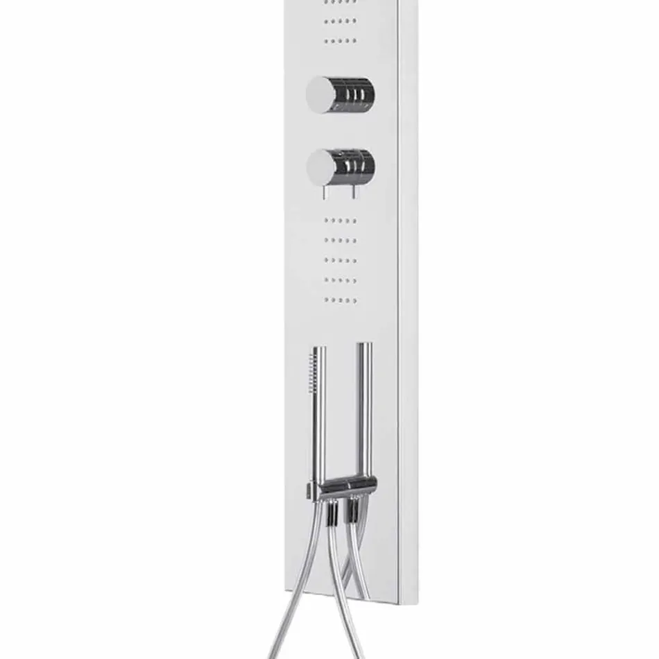 Coloana de duș din oțel cu cap de duș cu efect de ploaie Made in Italy - Sailor Viadurini