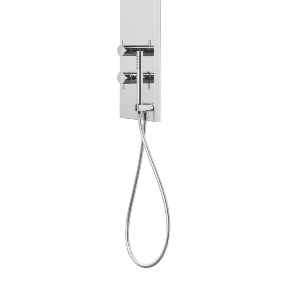 Coloana de dus din otel cu cap de dus cu efect de ploaie Made in Italy - Sailor Viadurini