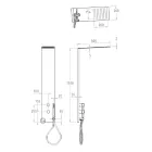 Coloana de dus din otel cu cap de dus cu efect de ploaie Made in Italy - Sailor Viadurini