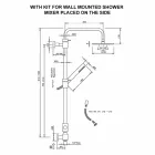 Coloană de duș din alamă cu duș abs și cap de duș fabricat în Italia Viadurini