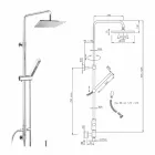 Coloana de duș din alamă cu cap de duș și duș de mână în Abs Made in Italy - Lesio Viadurini