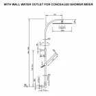 Coloana de duș din alamă cu cap de duș rotund din oțel Fabricat în Italia - Kennedy Viadurini