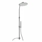 Coloana de duș din alamă cu cap de duș rotund din oțel Fabricat în Italia - Kennedy Viadurini