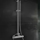 Coloană de duș din alamă cu cap de duș rotund ultrathin Made in Italy - Merio Viadurini