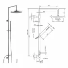 Coloana de duș din alamă cromată cu duș de mână abs fabricat în Italia - Selvio Viadurini