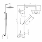 Coloana de duș din alamă cromată cu duș de mână abs fabricat în Italia - Selvio Viadurini