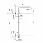 Coloana de duș din alamă cromată cu cap de duș din oțel Fabricat în Italia - Daino Viadurini