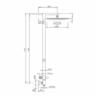 Coloana de duș din alamă cromată cu cap de duș din oțel Fabricat în Italia - Marlo Viadurini