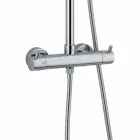 Coloana de duș din alamă cromată cu cap de duș pătrat Made in Italy - Griso Viadurini