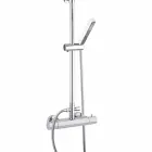 Coloana de duș din alamă cromată cu cap de duș pătrat Made in Italy - Studio Viadurini