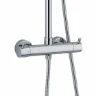 Coloana de duș din alamă cromată cu cap de duș rotund Made in Italy - Griso Viadurini