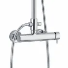Coloană de duș cu o singură manetă din alamă Finisaj cromat Fabricat în Italia - Padula Viadurini