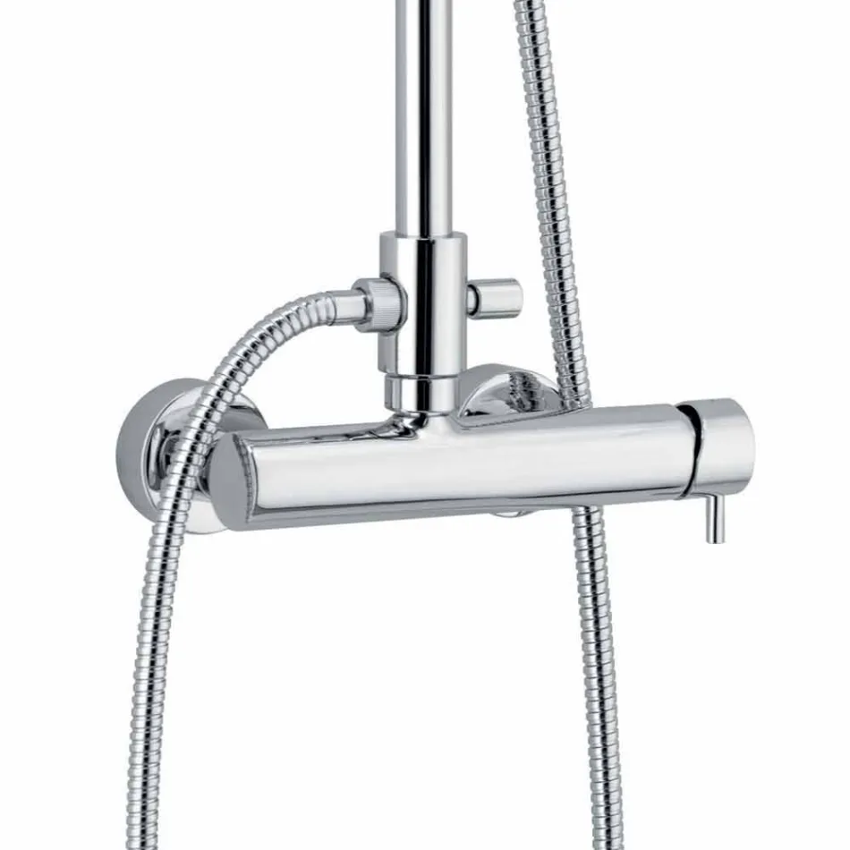Coloană de duș cu o singură manetă din alamă Finisaj cromat Fabricat în Italia - Padula Viadurini