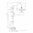 Coloana de duș reglabilă din alamă cu grup de baie Made in Italy - Fedrio Viadurini