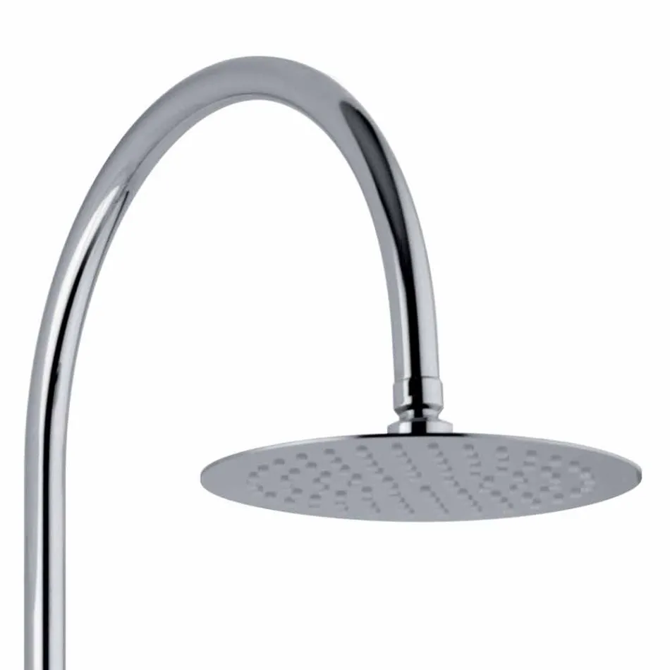 Coloană de duș telescopică din alamă cu cap de duș rotund Fabricat în Italia - Lenio Viadurini