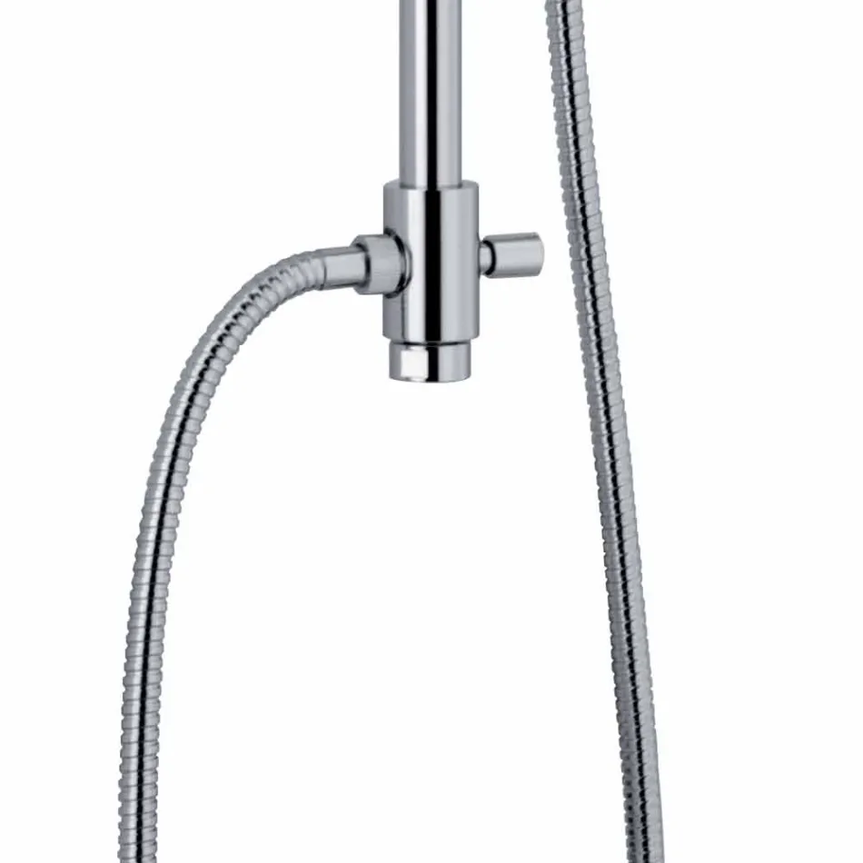 Coloană de duș telescopică din alamă cu cap de duș rotund Fabricat în Italia - Lenio Viadurini