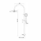 Coloană de duș telescopică din alamă cu cap de duș rotund Fabricat în Italia - Lenio Viadurini