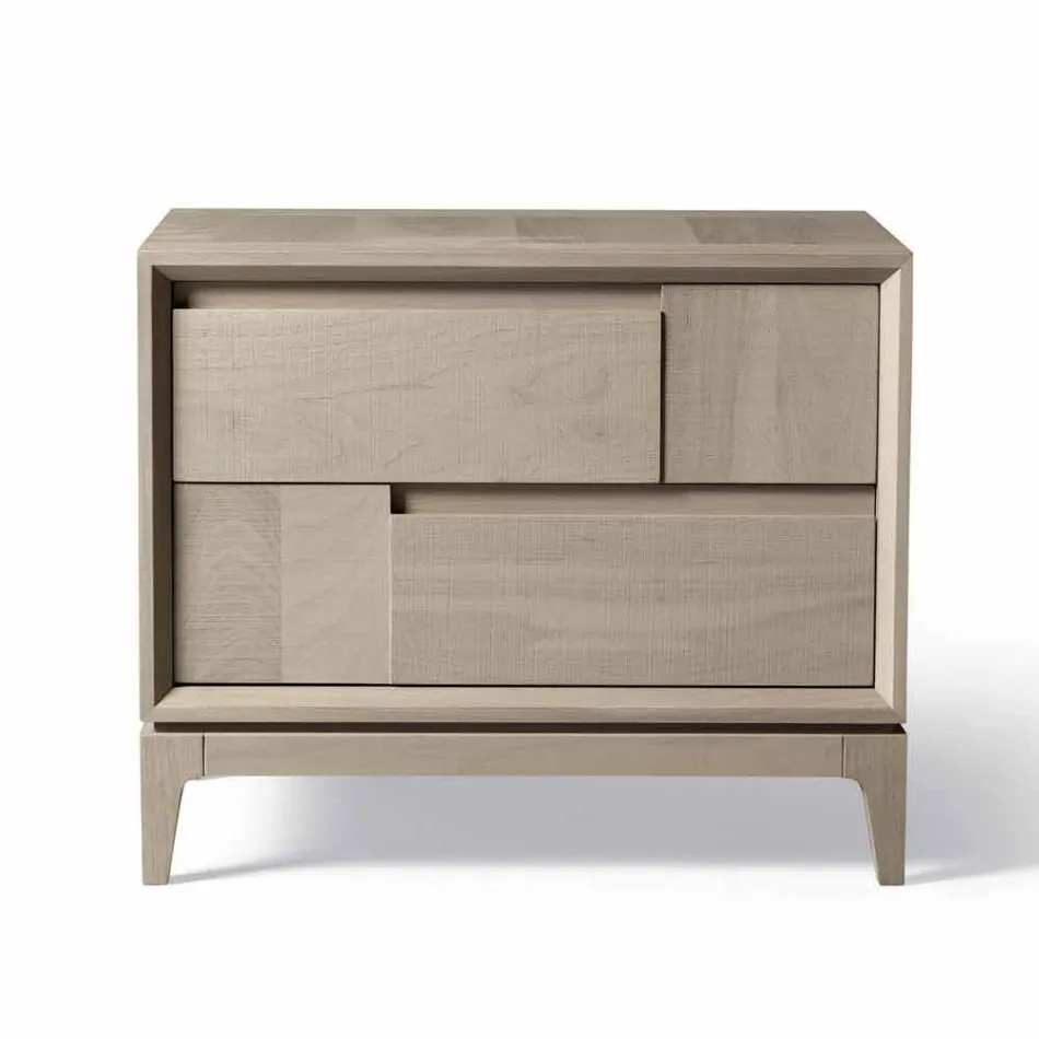 Dresser 2 sertare din lemn masiv de nuc design modern, Nino Viadurini
